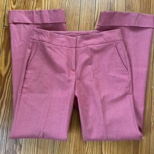 J. Crew pink wool wide leg cuff trousers. Favorite fit. Size 0